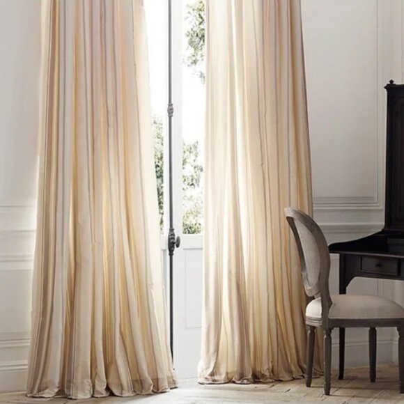 RESTORATION HARDWARE Double Pinch Pleat Thai Silk Curtain - Picture 9 of 9